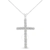 HAUS OF BRILLIANCE HAUS OF BRILLIANCE STERLING SILVER 1/4CT TDW DIAMOND CROSS PENDANT NECKLACE (I-J