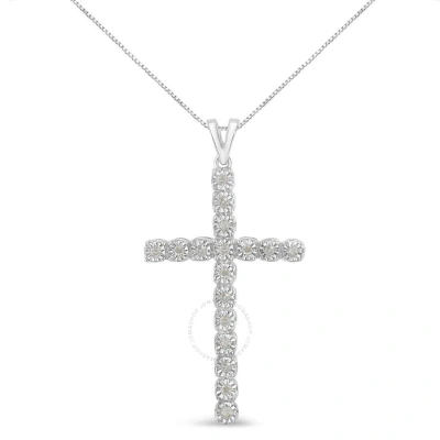 Haus Of Brilliance Sterling Silver 1/4ct Tdw Diamond Cross Pendant Necklace (i-j In White