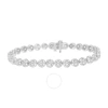 HAUS OF BRILLIANCE HAUS OF BRILLIANCE STERLING SILVER 1CT. TDW DIAMOND CIRCLE LINK ETERNITY BRACELET (I-J