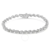 HAUS OF BRILLIANCE HAUS OF BRILLIANCE STERLING SILVER 1CT. TDW DIAMOND SPIRAL LINK BRACELET (I-J