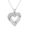 Haus Of Brilliance Sterling Silver 7/8 Cttw Baguette Diamond Heart Pendant Necklace In White