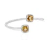 HAUS OF BRILLIANCE HAUS OF BRILLIANCE STERLING SILVER CUSHION CUT YELLOW CITRINE GEMSTONE AND DIAMOND ACCENT SPLIT BYPA