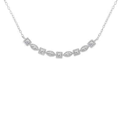 Haus Of Brilliance Sterling Silver Diamond Bar Mixed Shape Necklace (1/4 Cttw, I-j Color, I2-i3 Clarity)