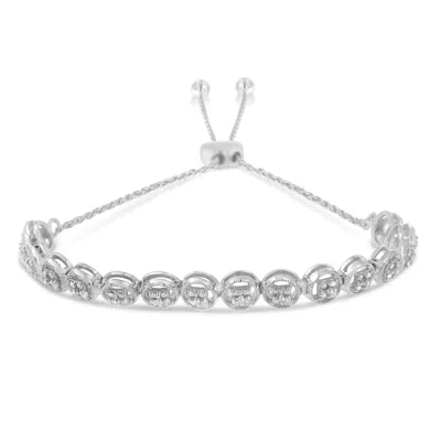 Haus Of Brilliance Sterling Silver Diamond Bolo Bracelet In White