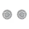 Haus Of Brilliance Sterling Silver Diamond Cluster Earrings In Metallic