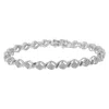 Haus Of Brilliance Sterling Silver Diamond Cluster Link Bracelet In White