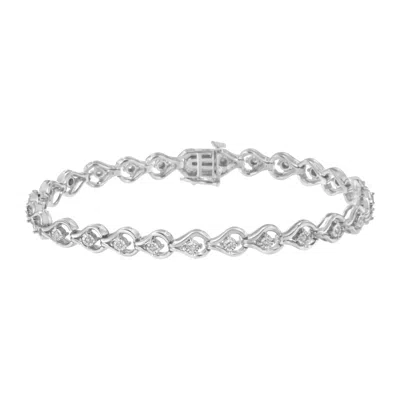 Haus Of Brilliance Sterling Silver Diamond Link Bracelet In White