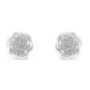 Haus Of Brilliance Sterling Silver Diamond Swirl Cluster Stud Earrings In White