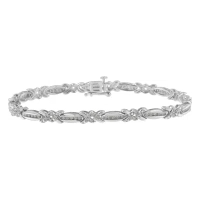 Haus Of Brilliance Sterling Silver Diamond X-link Tennis Bracelet In White