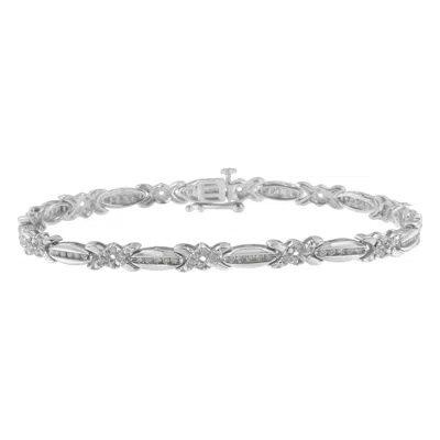 Haus Of Brilliance Sterling Silver Diamond X-link Tennis Bracelet (1 Cttw, I-j Color, I3 Clarity)