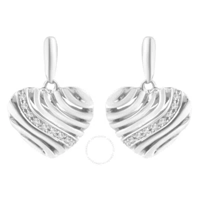 Haus Of Brilliance Sterling Silver Heart Diamond Accent Puff Earrings (i-j In White