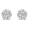 Haus Of Brilliance Sterling Silver Rose-cut Diamond Floral Cluster Stud Earring In White