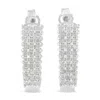 Haus Of Brilliance Sterling Silver Rose Cut Diamond J Shape Hoop Earrings In White