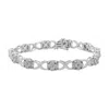 Haus Of Brilliance Sterling Silver Rose-cut Diamond Love Locks Link Bracelet In White
