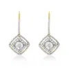 Haus Of Brilliance Sterling Silver Rose Diamond Dangle Earring In Yellow