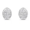 Haus Of Brilliance Sterling Silver Round Diamond Oval Cluster Earrings In White