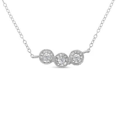 Haus Of Brilliance Sterling Silver Round Diamond Pendant Necklace In White