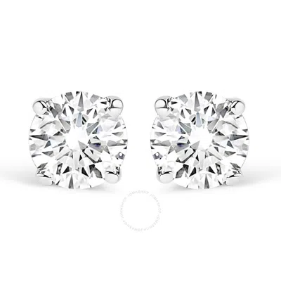 HAUS OF BRILLIANCE HAUS OF BRILLIANCE STERLING SILVER SILVER 1/2 CTTW ROUND LAB GROWN DIAMOND CLASSIC 4-PRONG SOLITAIRE