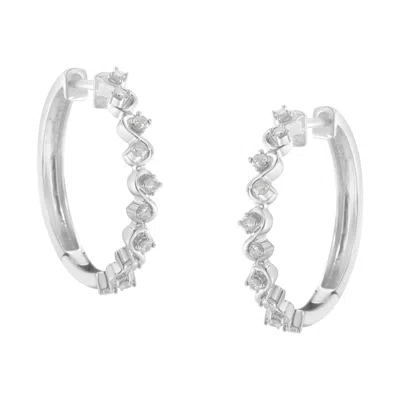 Haus Of Brilliance Sterling-silver Diamond Hoop Earring (1/2 Cttw, I-j Color, I3 Clarity)