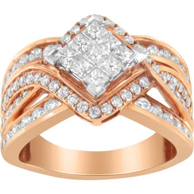Haus Of Brilliance Two-tone 10kt Gold 1 1/2 Cttw Diamond Bypass Cocktail Ring In White