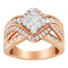 Haus Of Brilliance Two-tone 10kt Gold Diamond Bypass Cocktail Ring In Multi