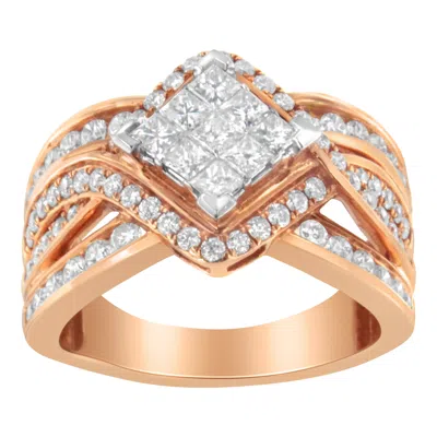 Haus Of Brilliance Two-tone 10kt Gold Diamond Bypass Cocktail Ring In Multi
