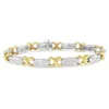 Haus Of Brilliance 14k Yellow And White Gold 2.0 Cttw Princess Cut Diamond Tapered And Equal Sign Link Bracelet In Multi