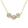 Haus Of Brilliance Two-toned Sterling-silver Champagne Diamond 3 Stone Necklace In Multi