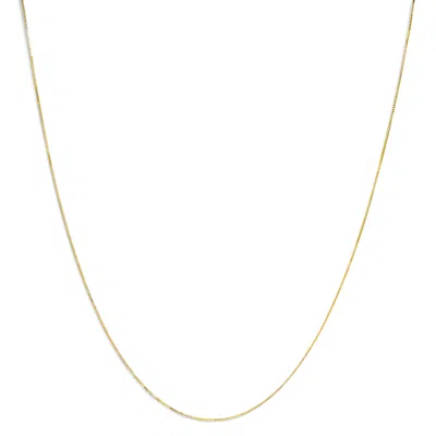 Haus Of Brilliance Unisex Solid 14k Gold 0.75mm Classic Box Chain Necklace