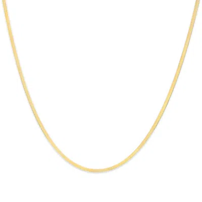 Haus Of Brilliance Unisex Solid 14k Gold 2.8mm Imperial Herringbone Chain Necklace In Multi