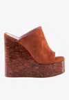 Haus Of Honey 145 Suede Platform Wedge Sandals In Brown
