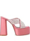 Haus Of Honey Pink Crossed Band Sandals In Pink