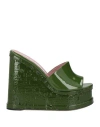 Haus Of Honey Woman Mules & Clogs Green Size 6 Leather In Green