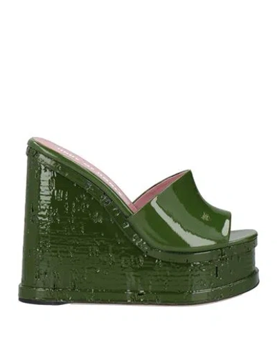 Haus Of Honey Woman Mules & Clogs Green Size 6 Leather