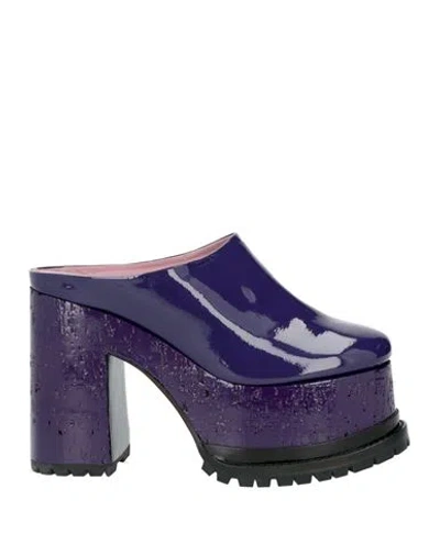 Haus Of Honey Woman Mules & Clogs Purple Size 9 Soft Leather In Purple