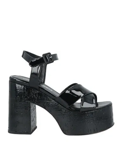 Haus Of Honey Woman Sandals Black Size 8 Soft Leather