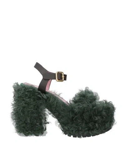 Haus Of Honey Woman Sandals Dark Green Size 10 Soft Leather