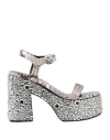 Haus Of Honey Woman Sandals Grey Size 11 Soft Leather In Grey