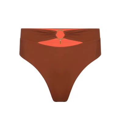 Haus Of Mclees Women's Brown / Orange Reversible Soluna Bikini Bottom