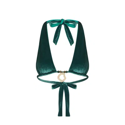 Haus Of Mclees Women's Green Reversible Kyma Bikini Top