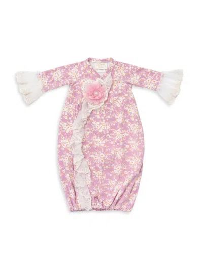 Haute Baby Baby Girl's Lavender Garden Stretch-cotton Nightgown In Purple