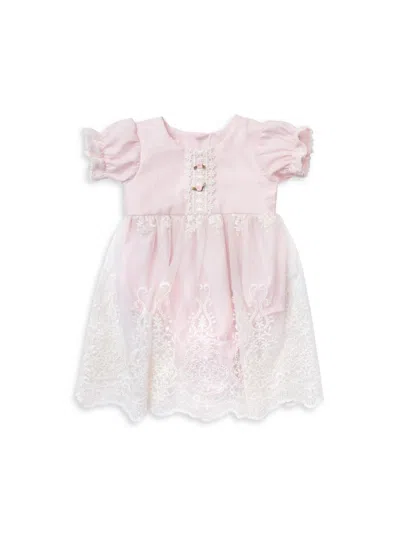 Haute Baby Baby Girl's Sophia Lace-trimmed Dress & Bloomers Set In Pink
