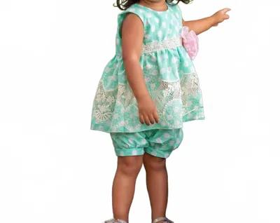 Haute Baby Kids' Baby Girls And Toddler Dainty Dots Short Set In Green/ivory In Multi
