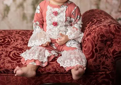Haute Baby Kids' Baby Girls Sweet Blush Romper In Pink/white/grey In Multi