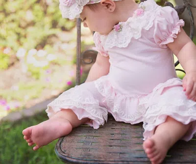 Haute Baby Kids' Baby Girls Sweet Pea Ruffled Top In Pink
