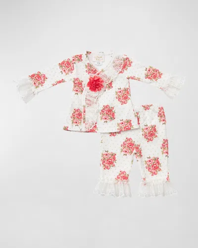 Haute Baby Kids' Girl's Perfect Peony Floral-print Two-piece Set