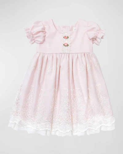 Haute Baby Kids' Girl's Sophia Scalloped Lace Dress, 2-6 In Pink