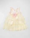HAUTE BABY GIRL'S ZOE'S MAGIC TIERED ROSETTE BOW DRESS, 12M-4T