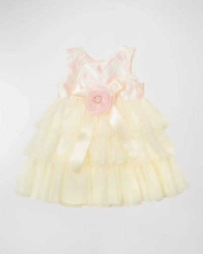 Haute Baby Kids' Girl's Zoe's Magic Tiered Rosette Bow Dress, 12m-4t In Yellow