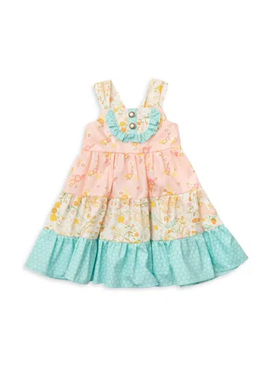 Haute Baby Babies' Little Girl's Sweet Treat Floral Cotton Dress In Peach